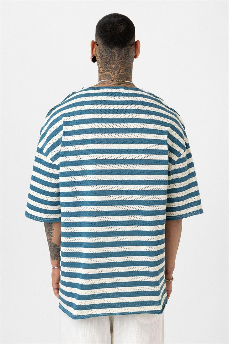 Oversized Striped Knit T-Shirt