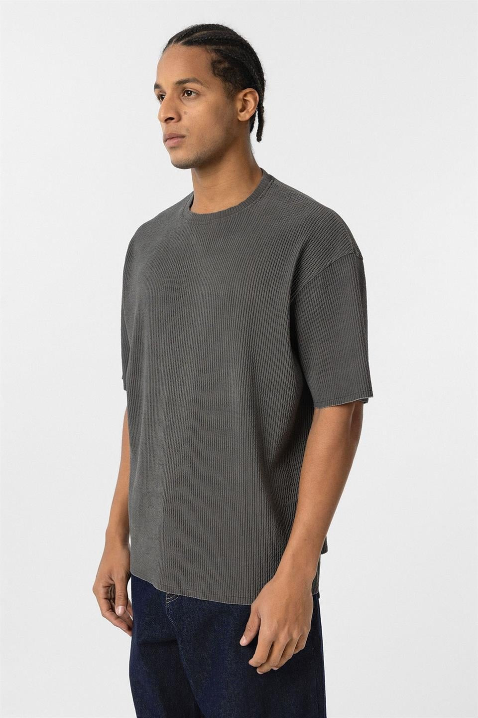 Machine-Washable Ottoman Basic Oversized T-Shirt