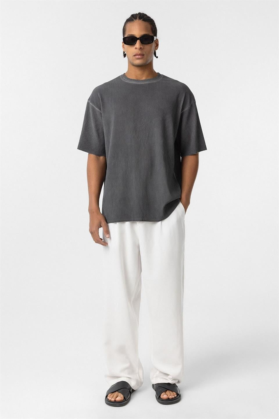 Machine-Washable Ottoman Basic Oversized T-Shirt