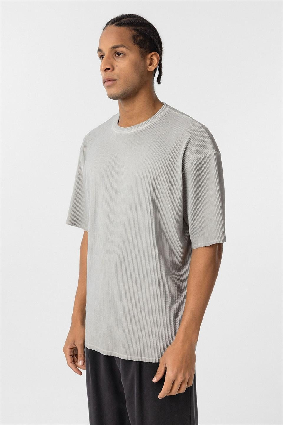 Machine-Washable Ottoman Basic Oversized T-Shirt