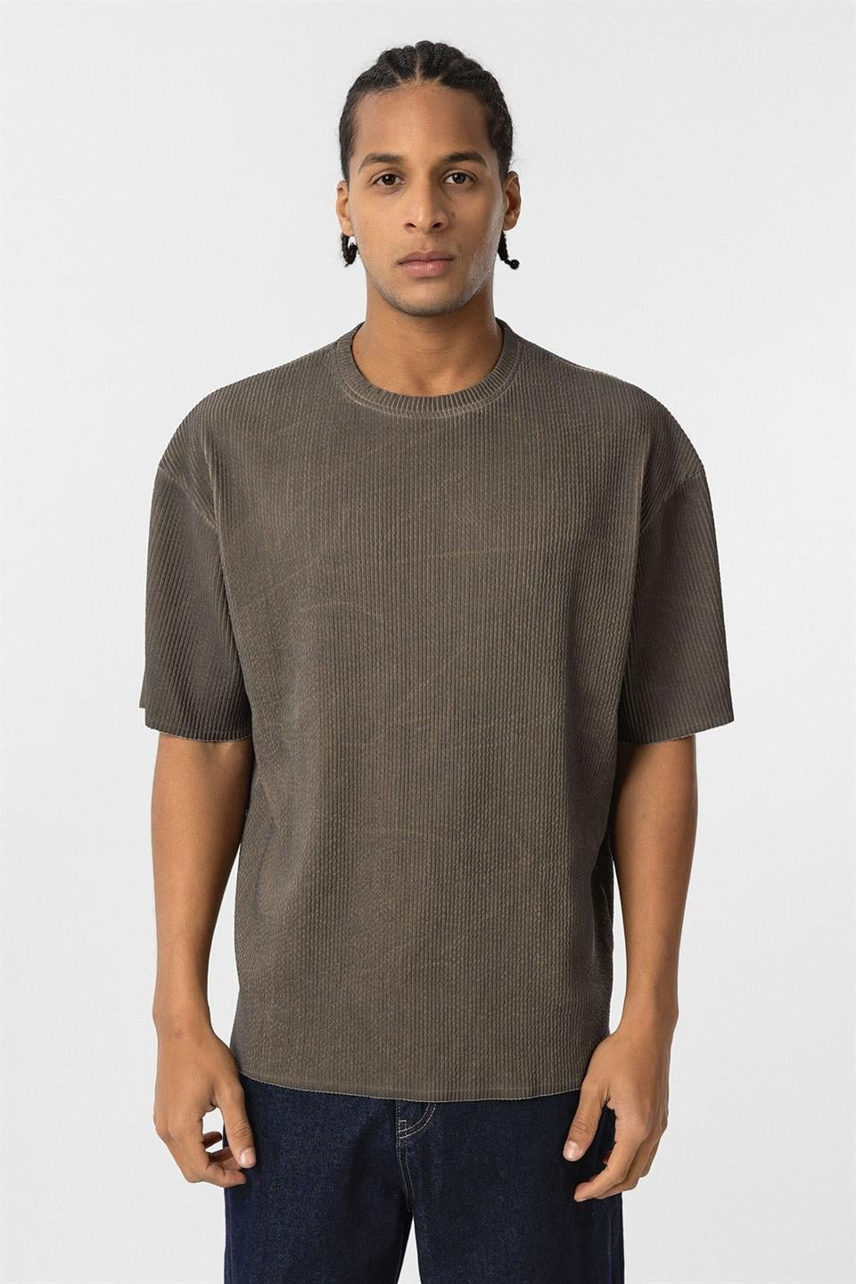 Machine-Washable Ottoman Basic Oversized T-Shirt