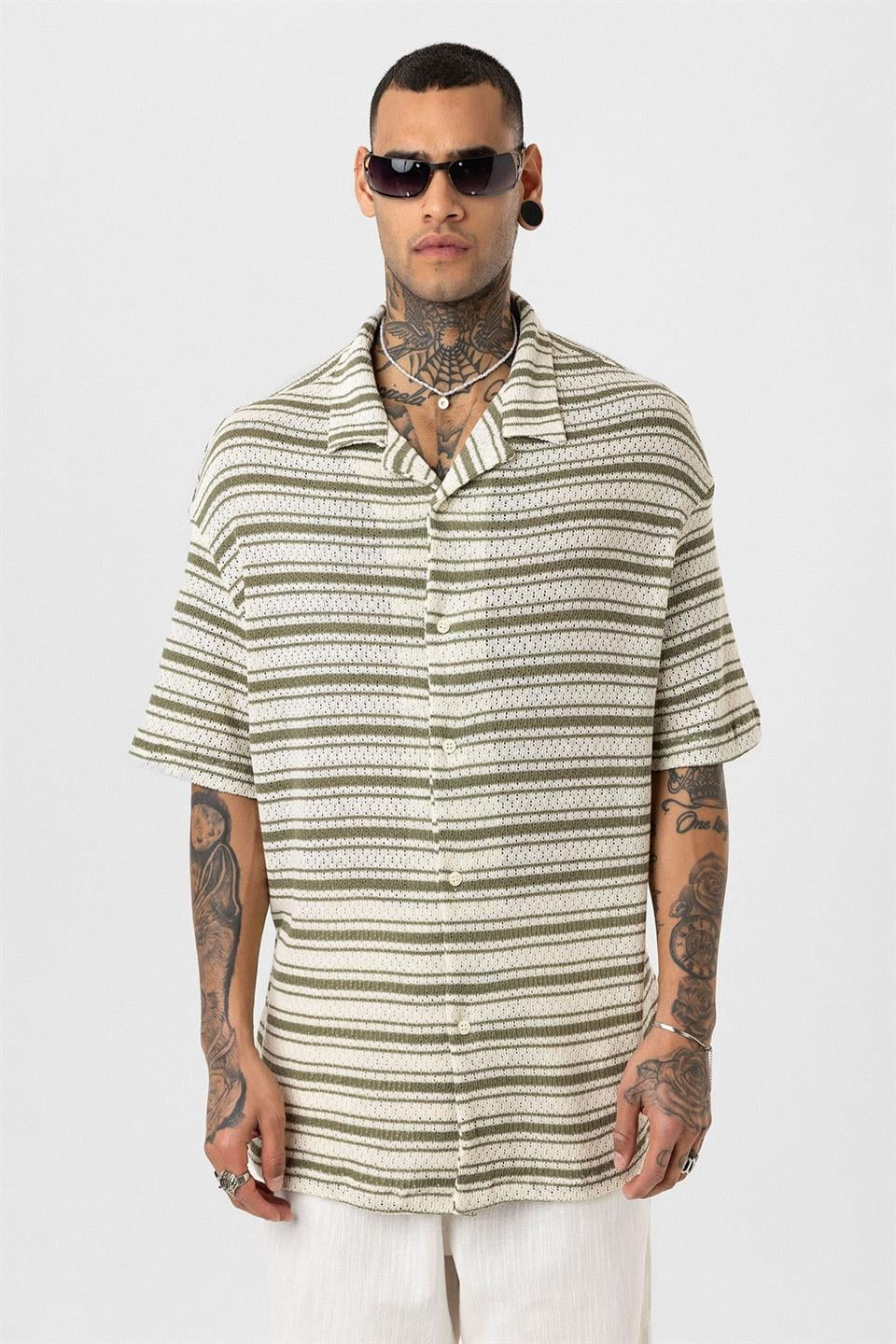 Oversized Striped Knit T-Shirt