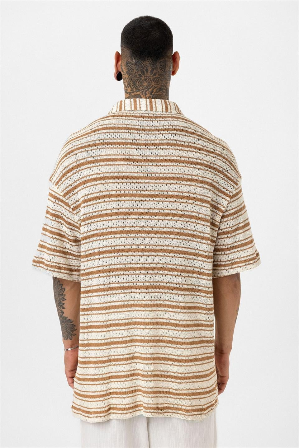 Oversized Striped Knit T-Shirt