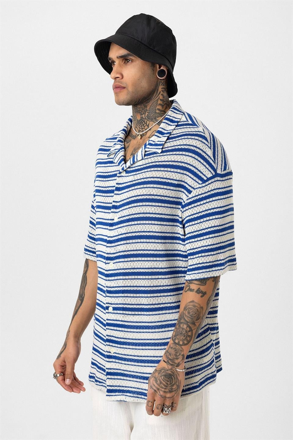 Oversized Striped Knit T-Shirt