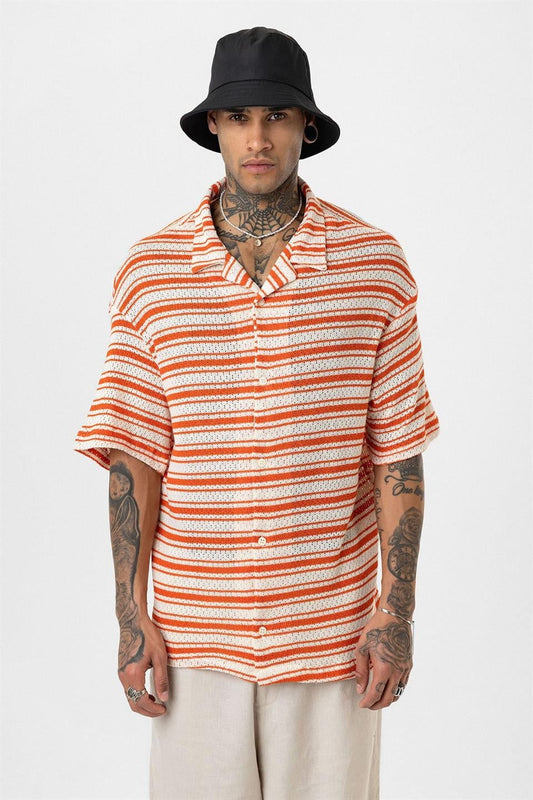 Oversized Striped Knit T-Shirt