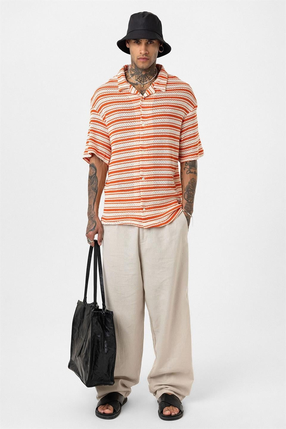 Oversized Striped Knit T-Shirt
