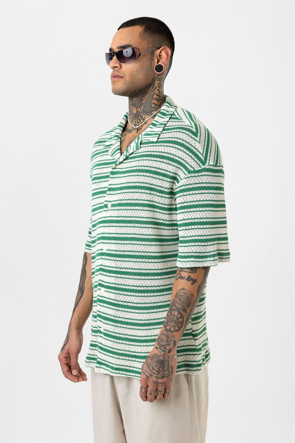 Oversized Striped Knit T-Shirt