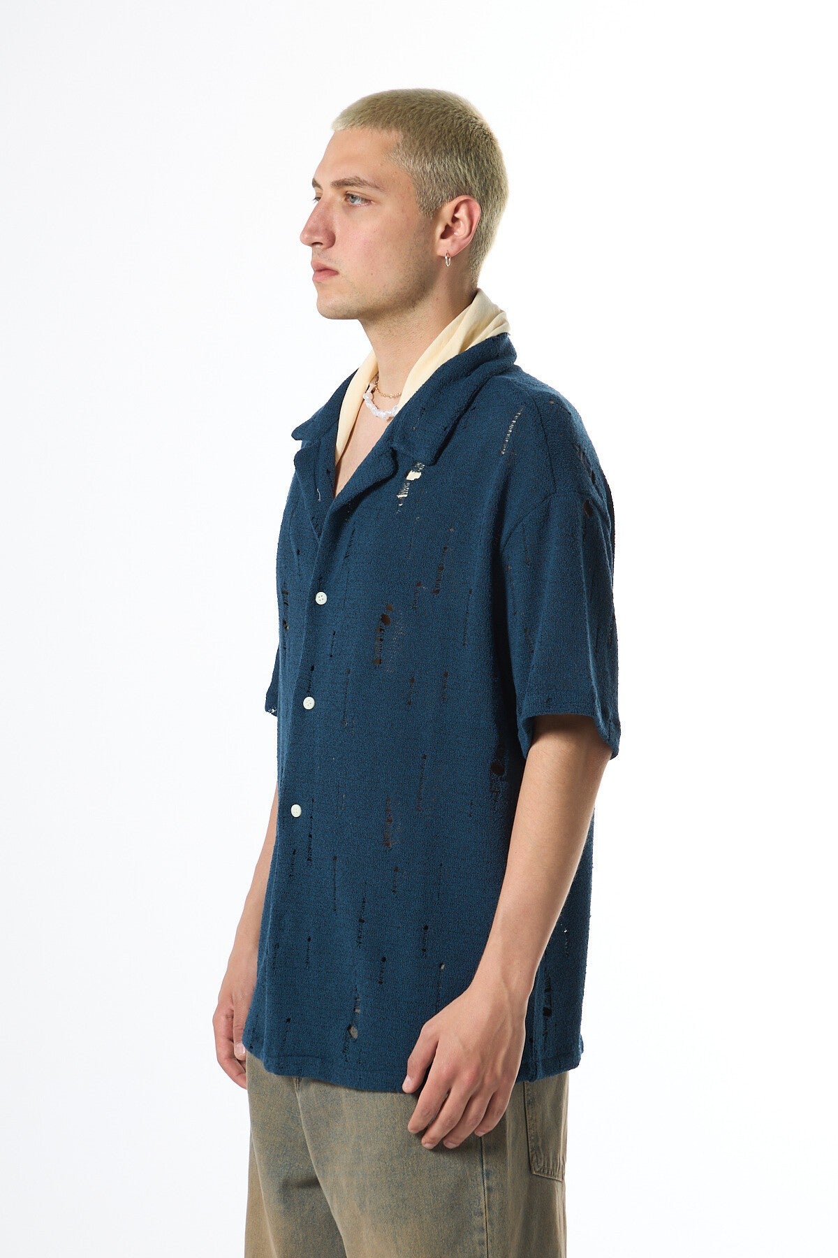Oversized Knitted Shirt with Holes