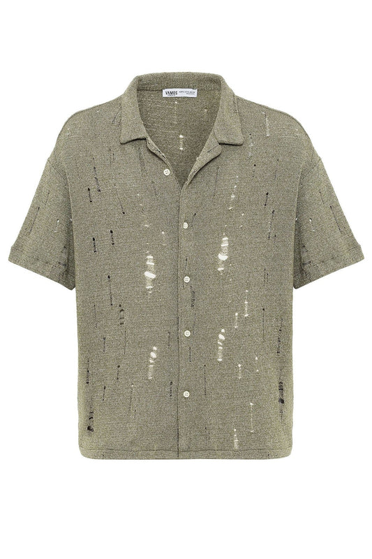 Oversized Knitted Shirt with Holes