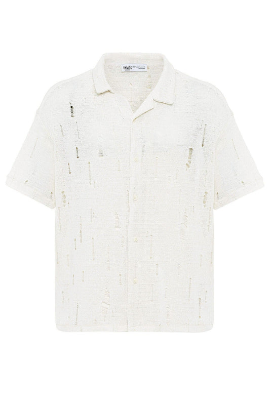 Oversized Knitted Shirt with Holes