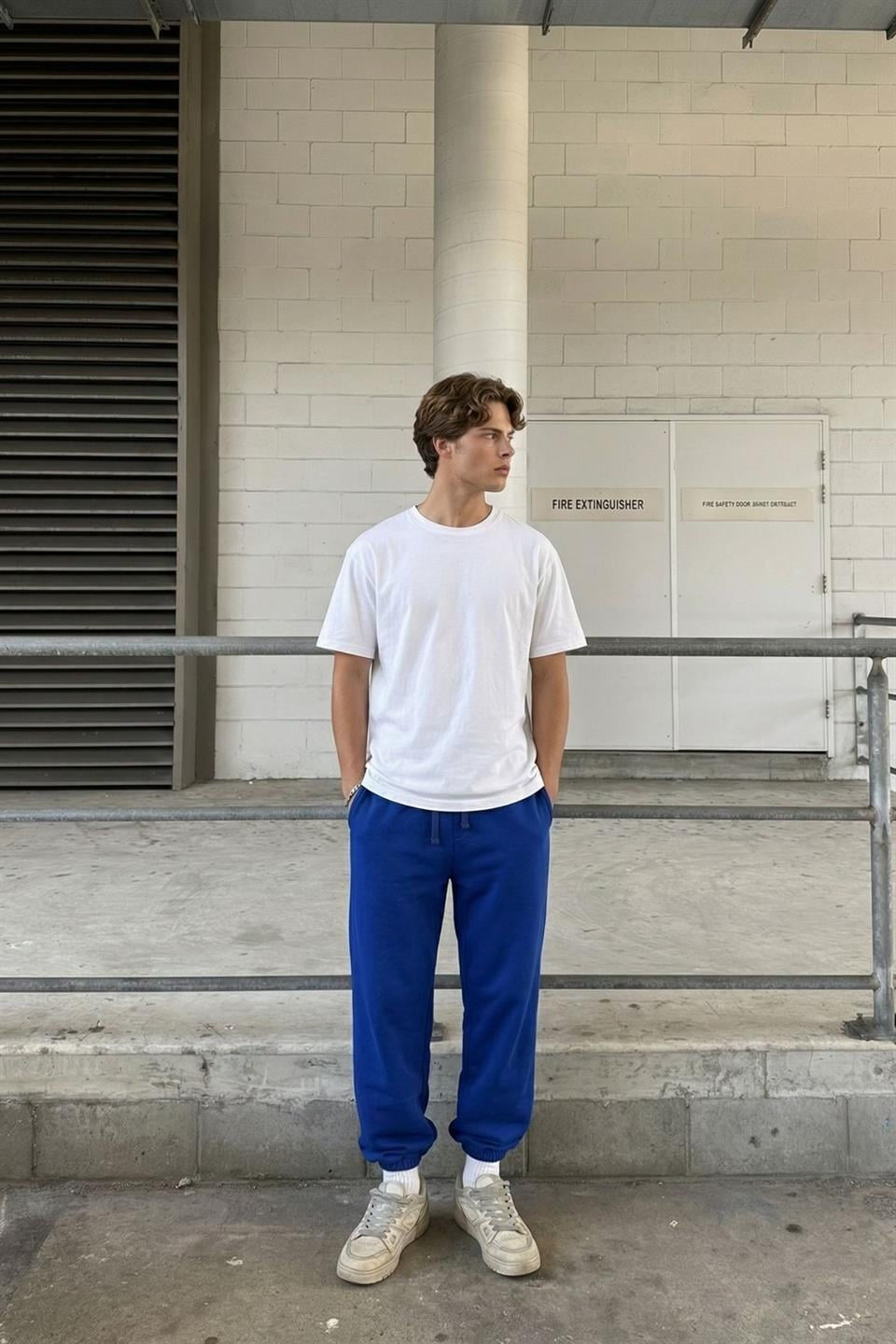 Basic Oversized Sweatpants with Elastic Cuffs