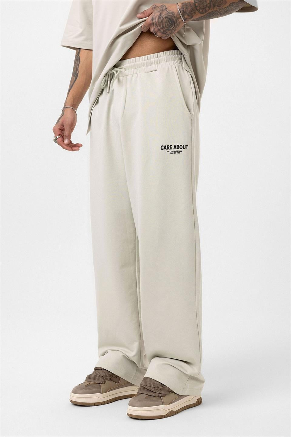 Care About Printed Oversized Sweatsuit Set - 40-573