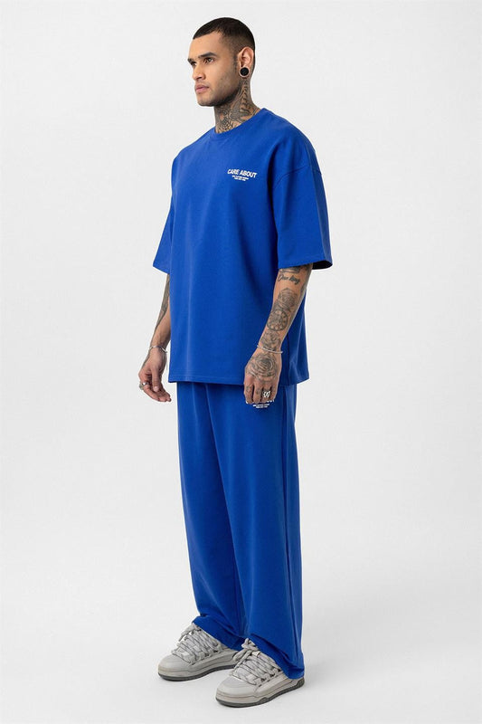 Care About Printed Oversized Sweatsuit Set - 40-573