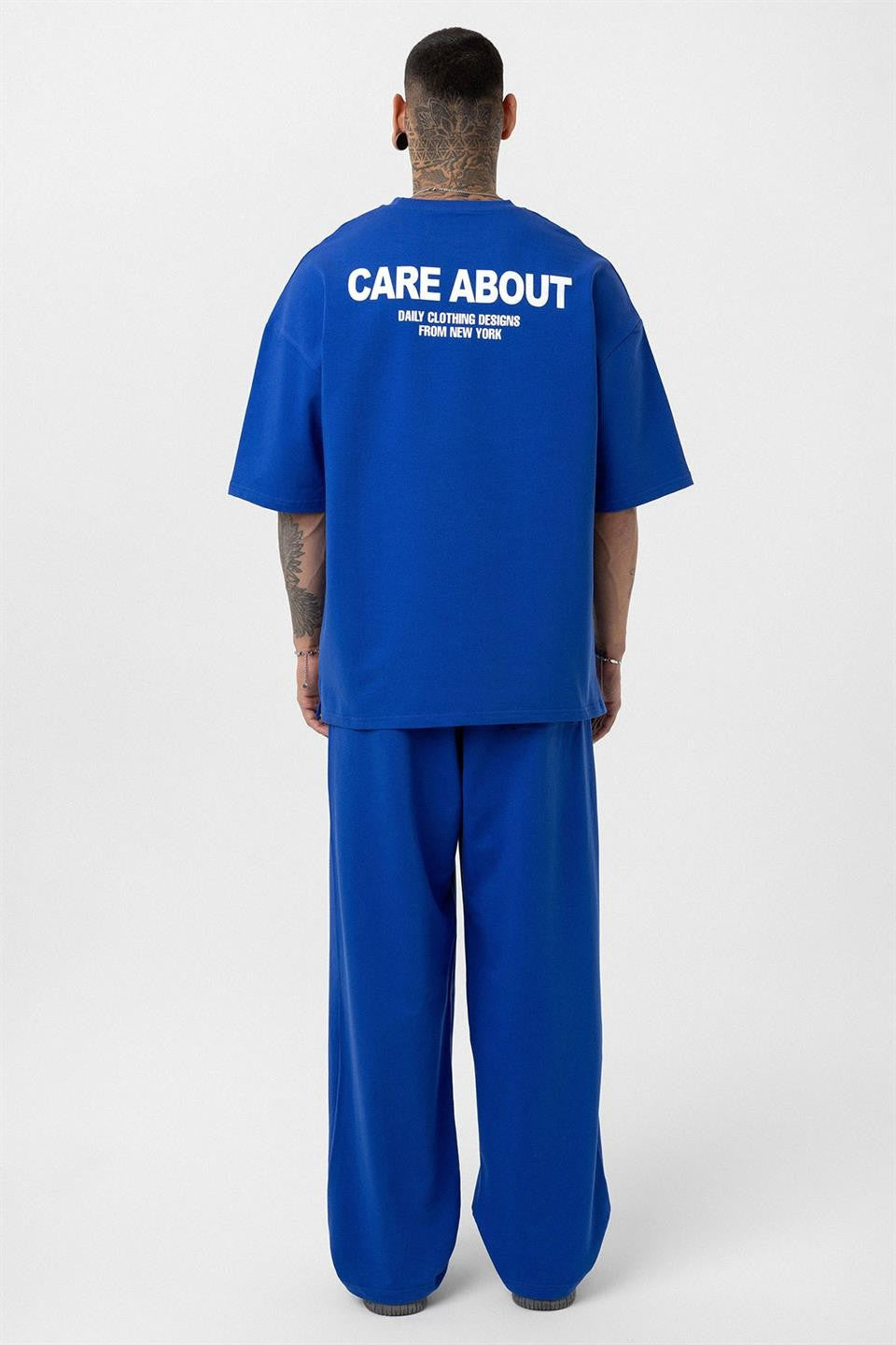 Care About Printed Oversized Sweatsuit Set - 40-573