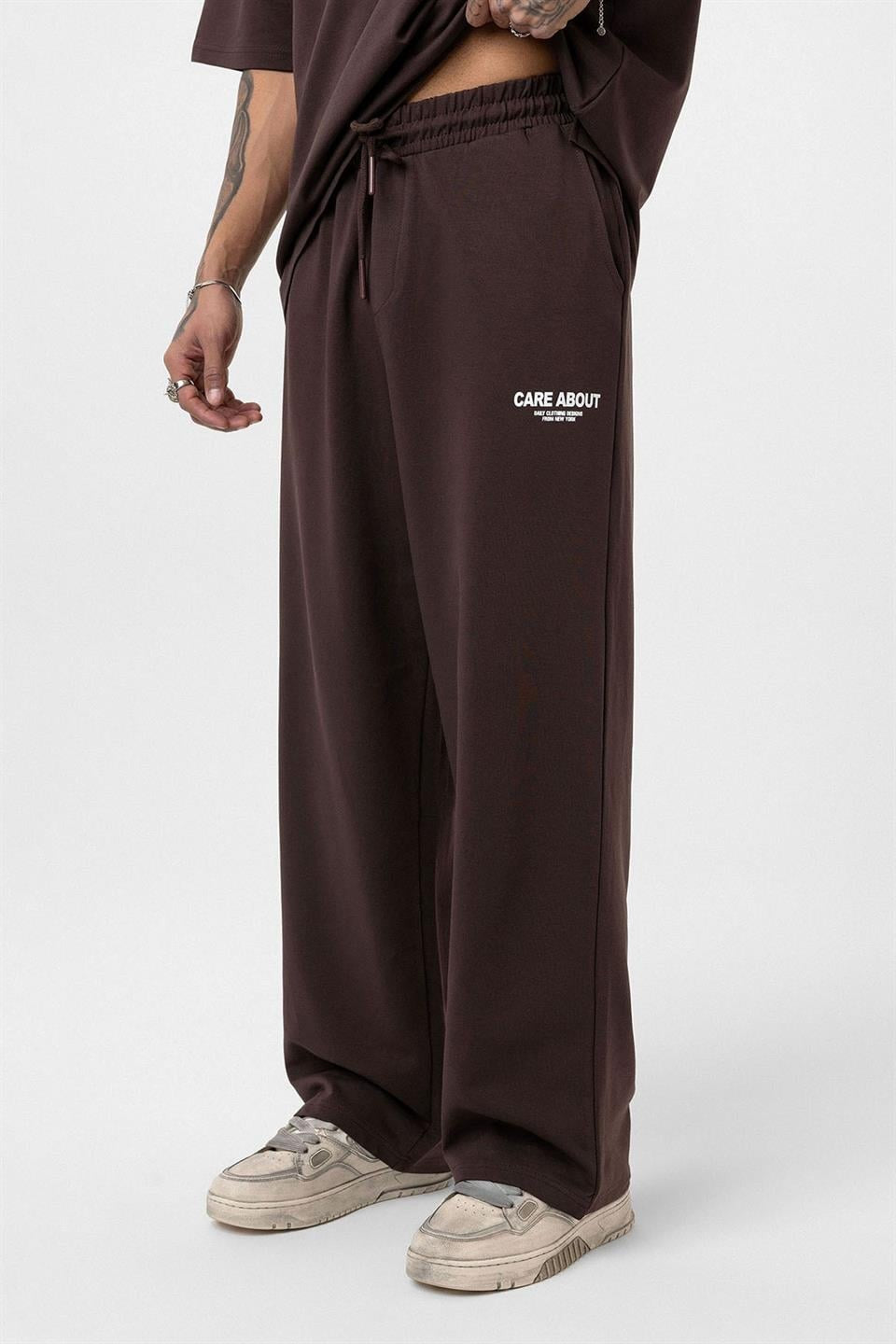 Care About Printed Oversized Sweatsuit Set - 40-573
