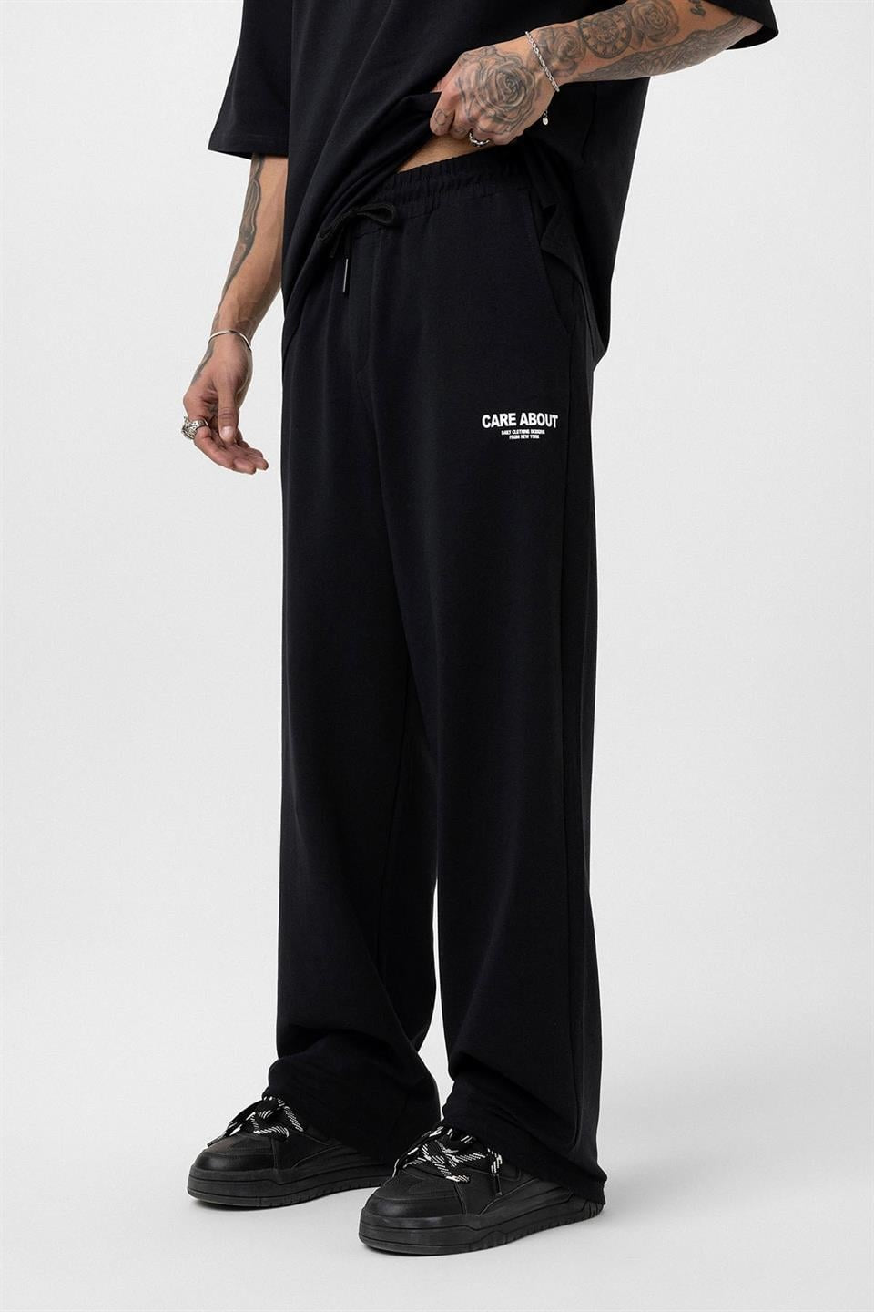 Care About Printed Oversized Sweatsuit Set - 40-573