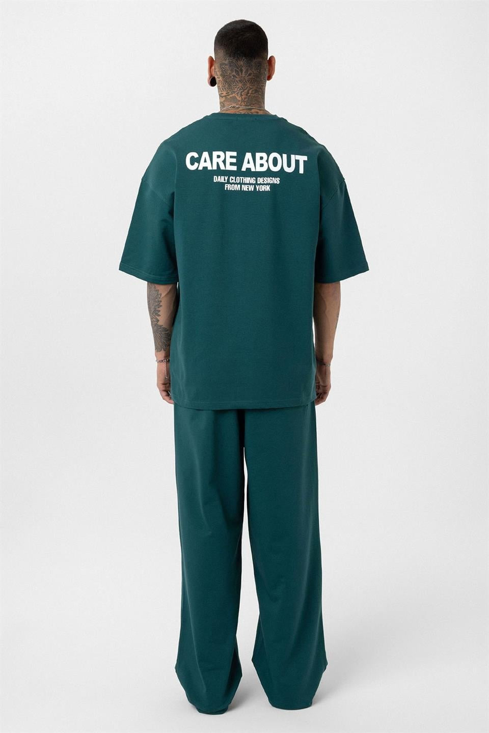 Care About Printed Oversized Sweatsuit Set - 40-573