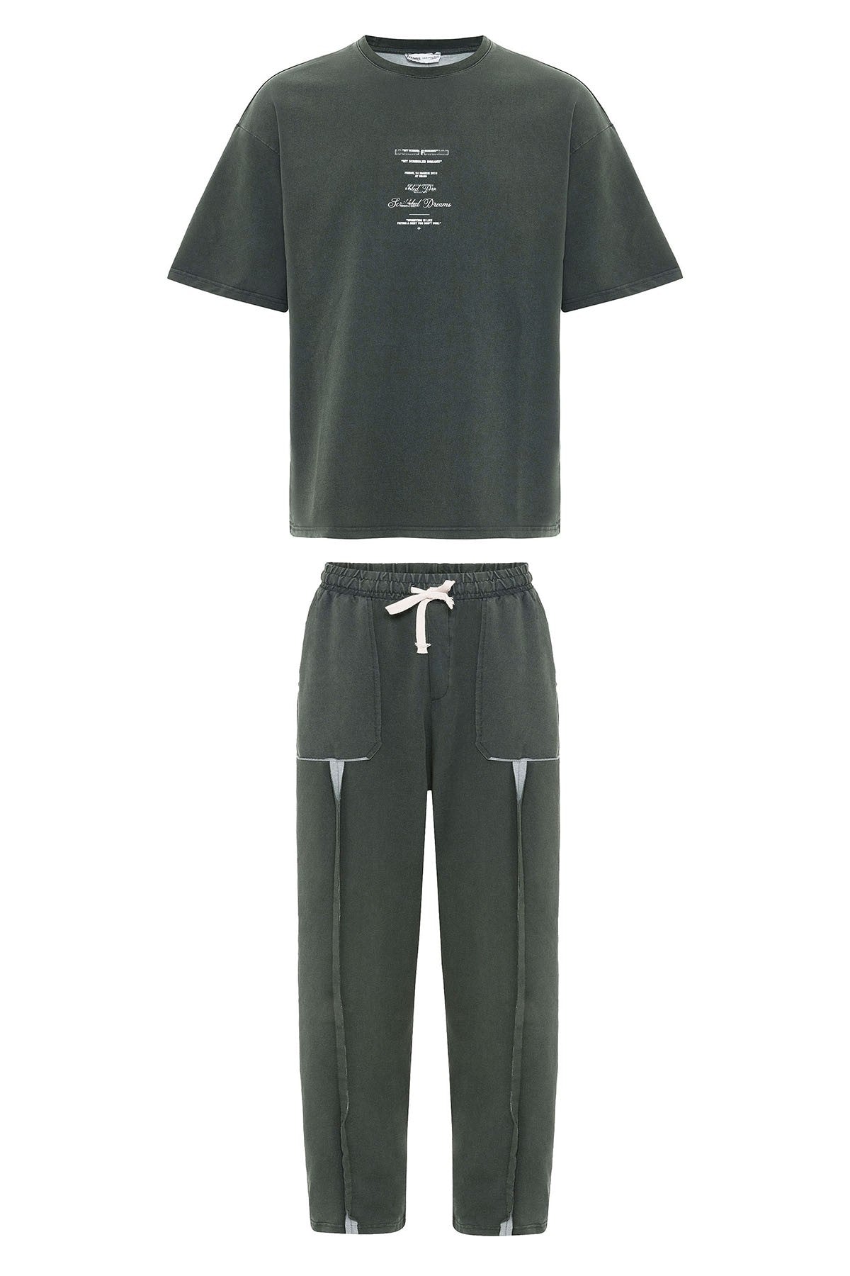 Oversized Printed Sweatsuit Set (Machine Washable)