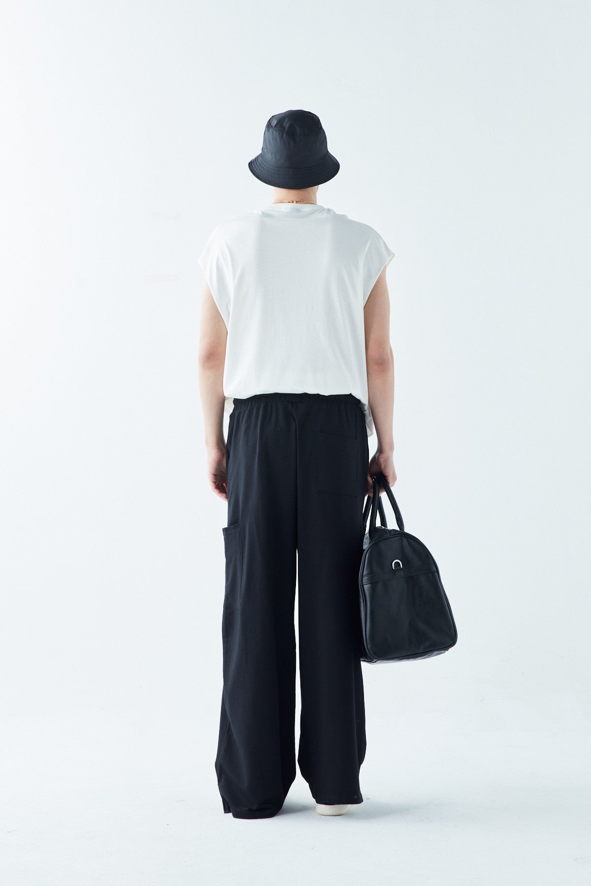Oversized Sweatpants with Cuffed Legs and Side Pockets
