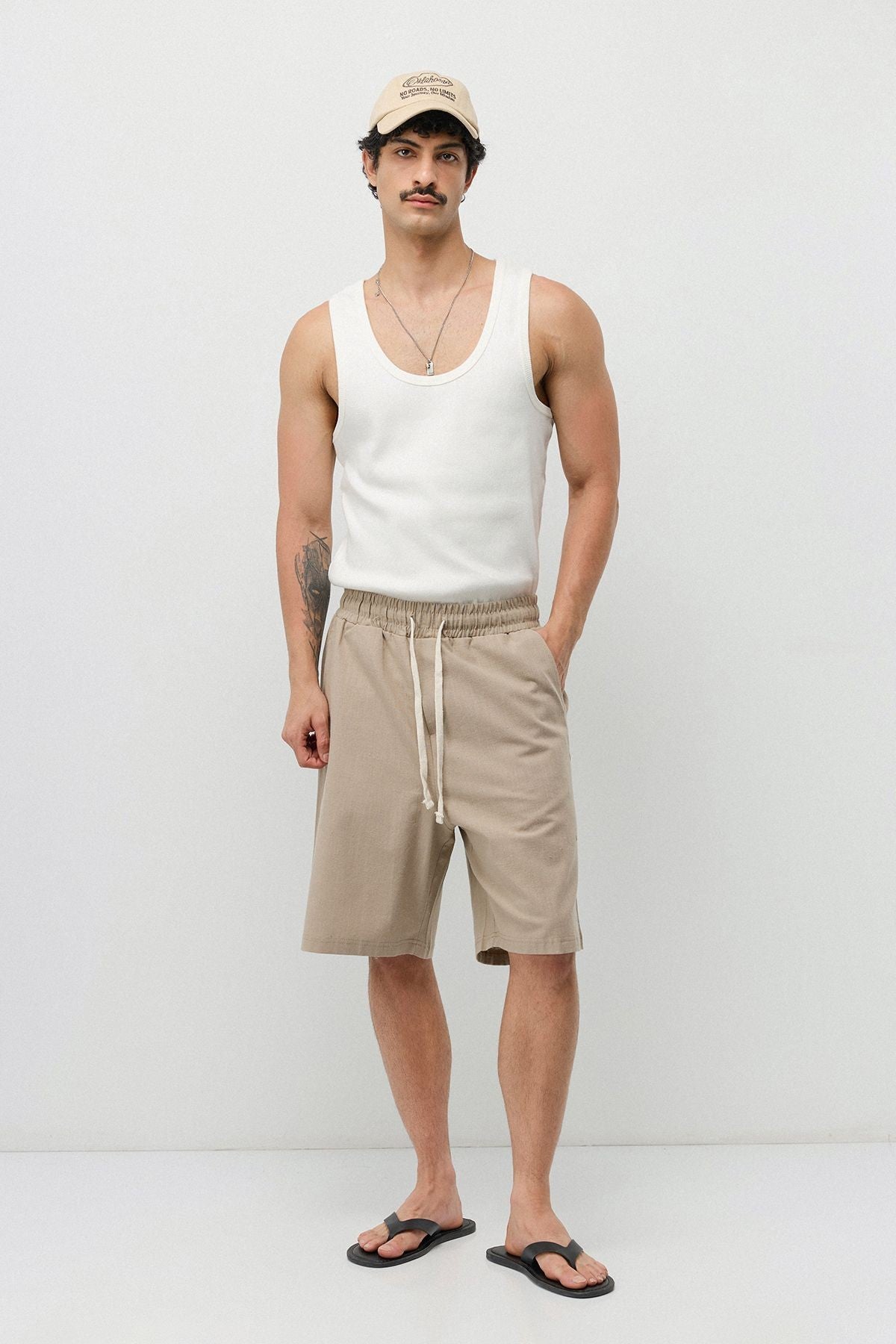Basic Oversized Linen Shorts