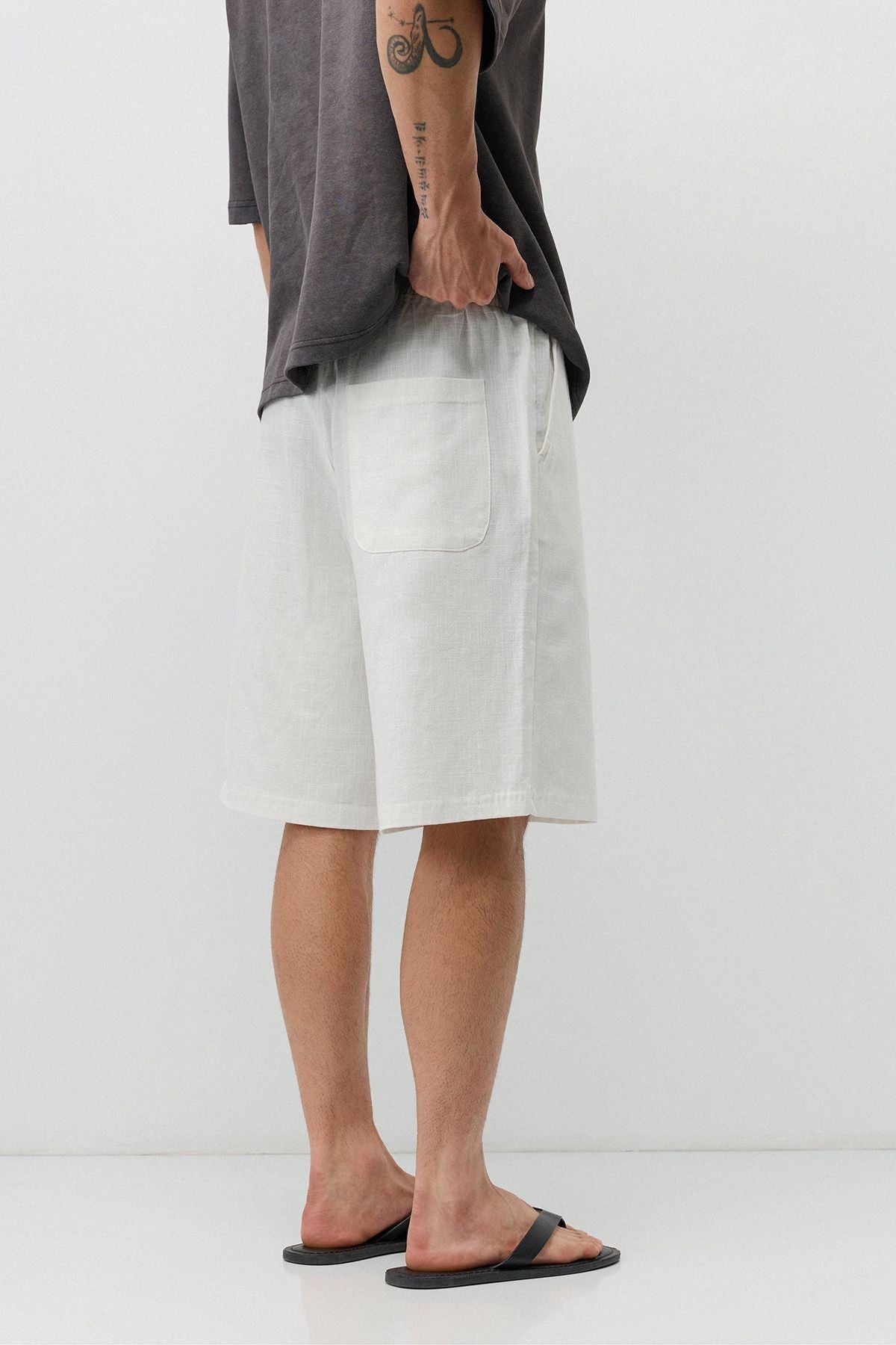 Basic Oversized Linen Shorts