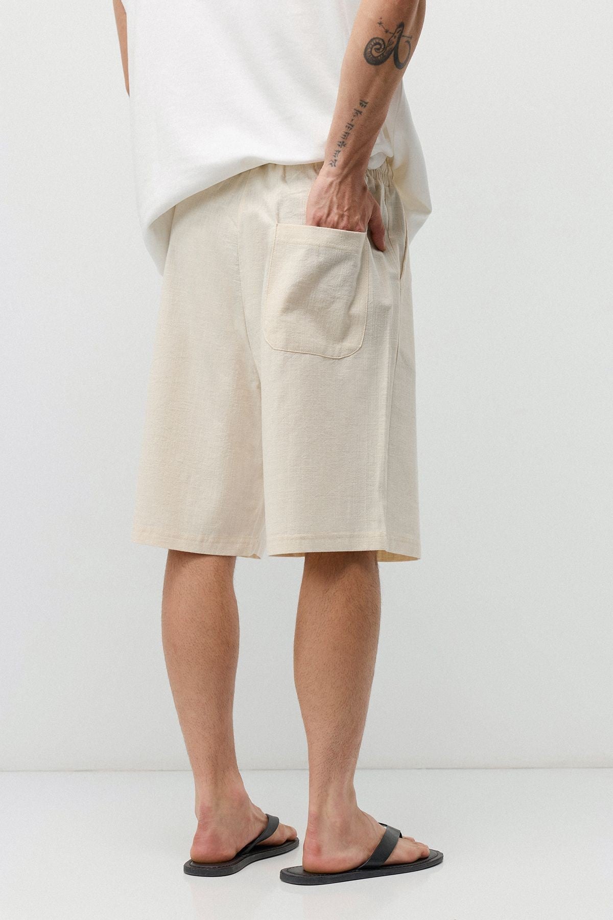 Basic Oversized Linen Shorts