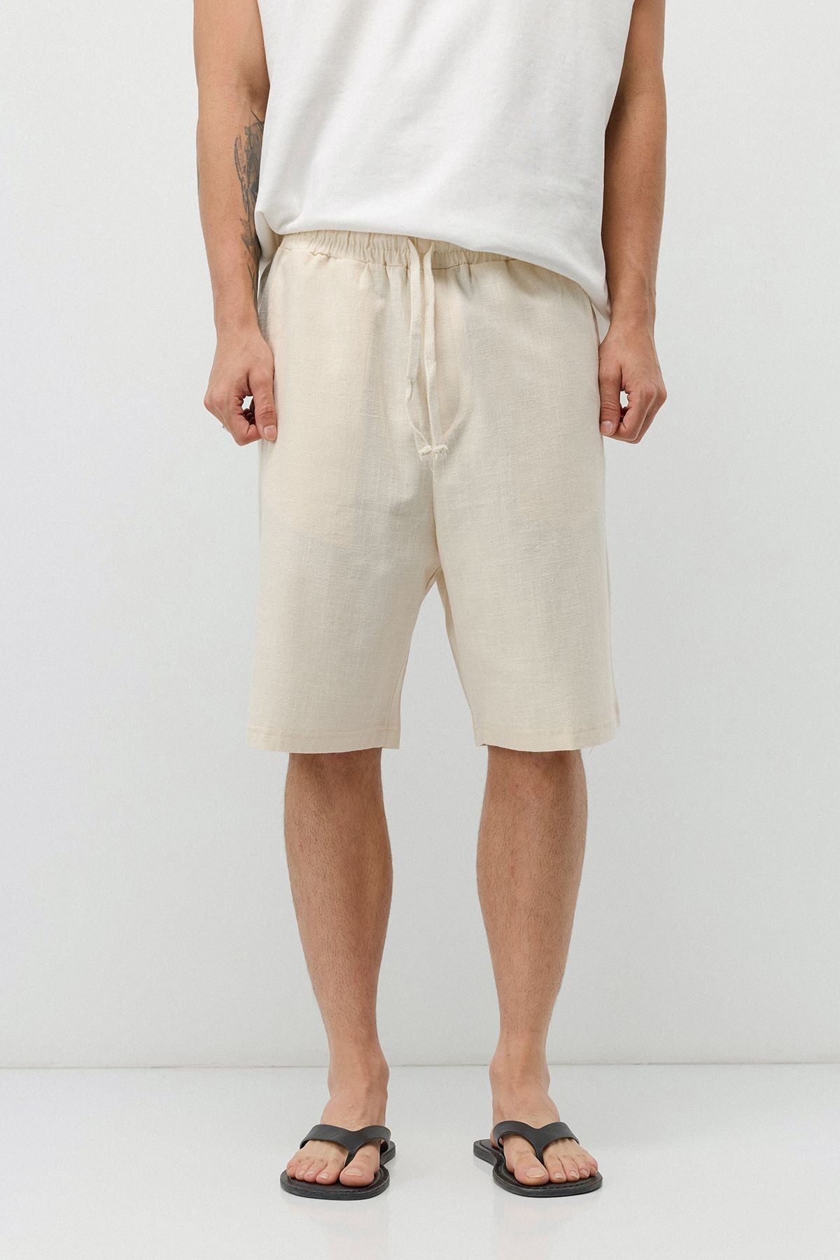 Basic Oversized Linen Shorts