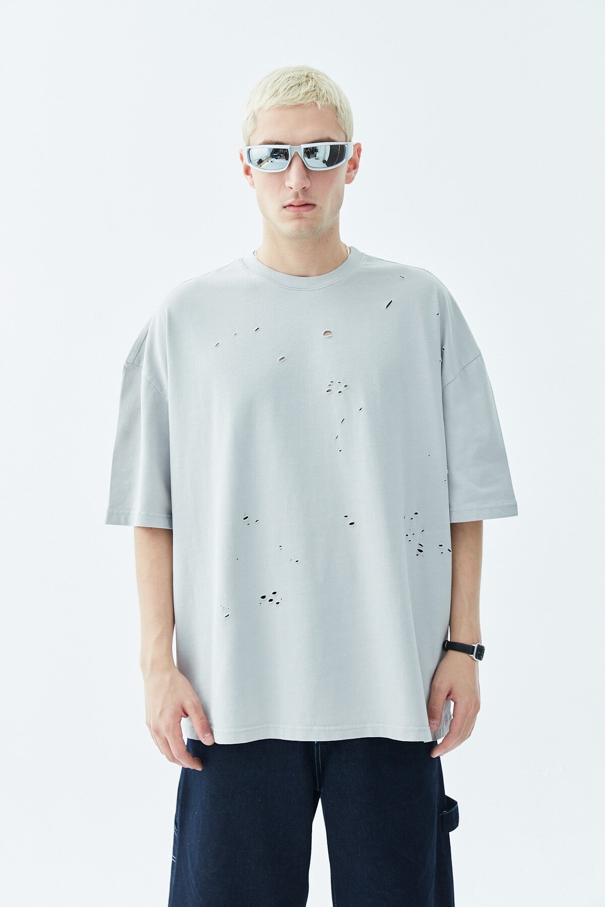 Oversized T-Shirt with Ripped Details