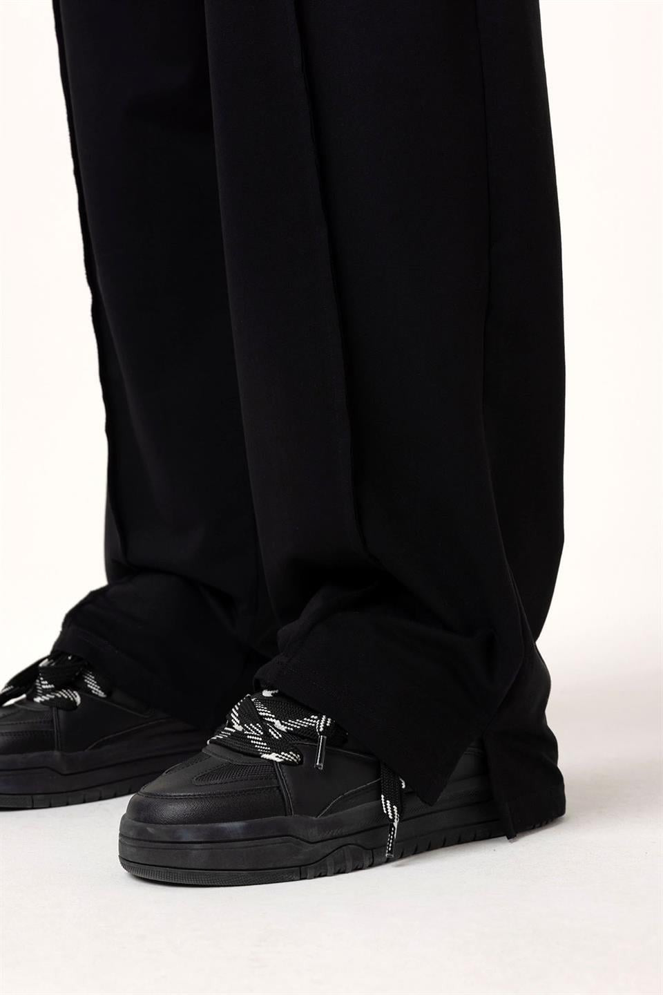 Oversized Sweatsuit Set with Slit Hem