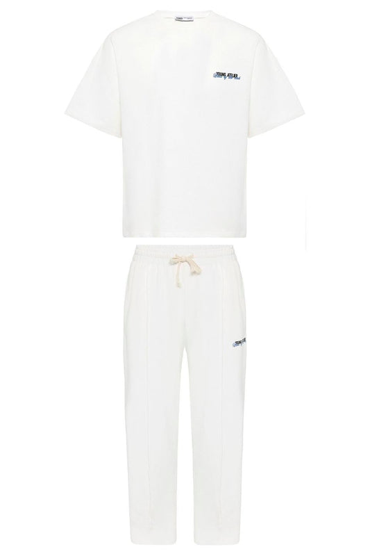 Oversized Sweatsuit Set with Slit Hem