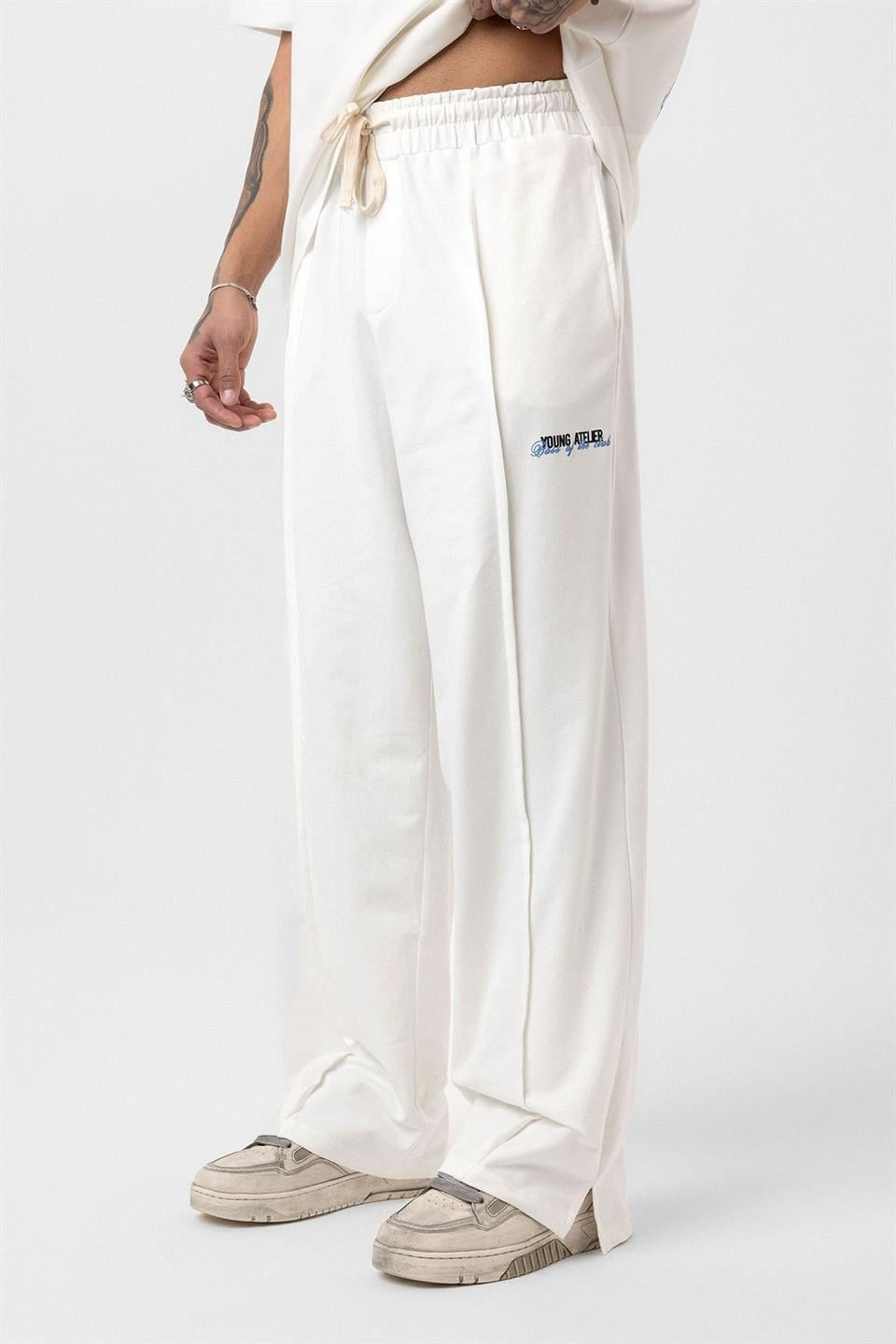Oversized Sweatsuit Set with Slit Hem