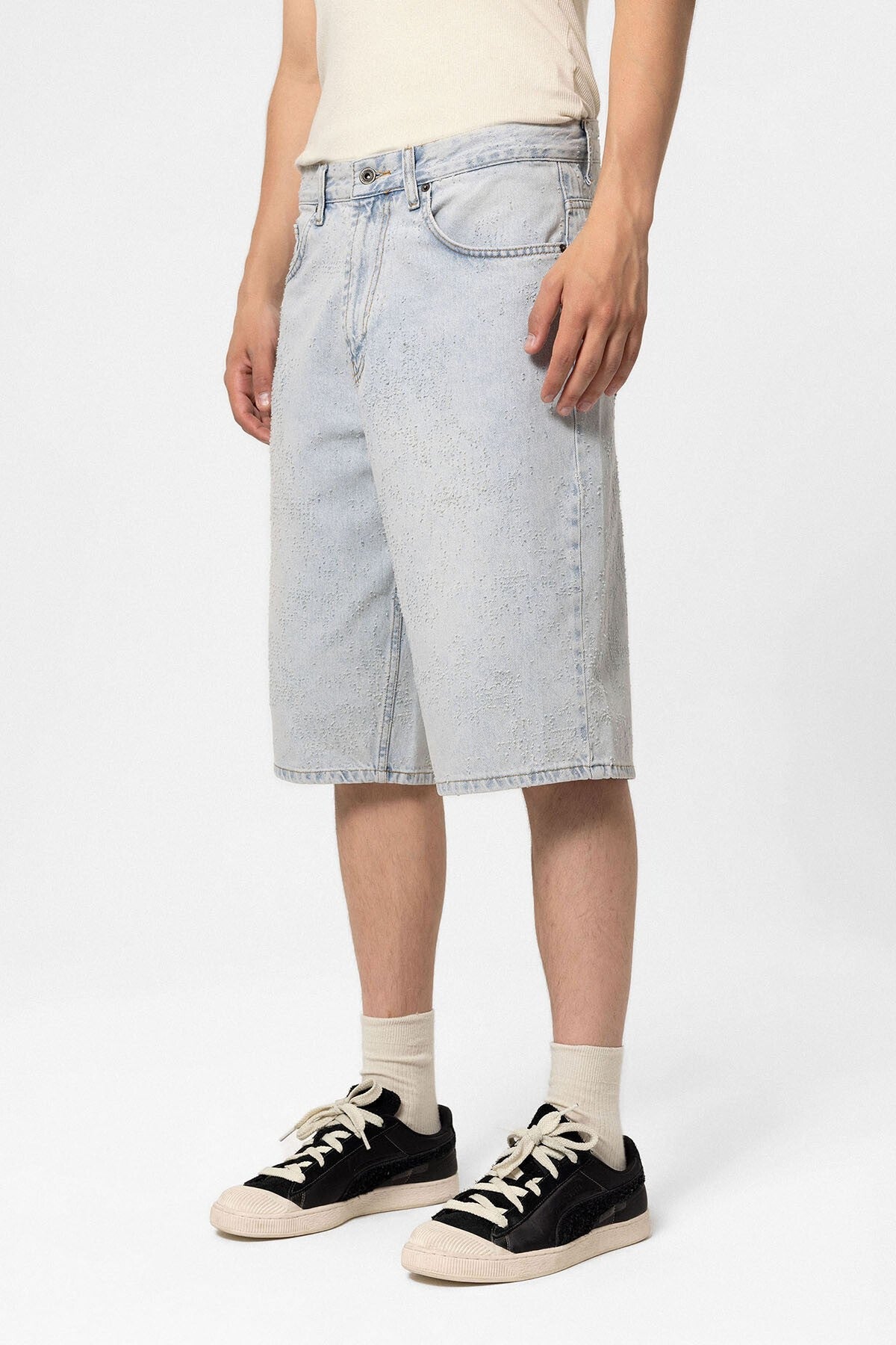 Oversized Denim Bermuda Shorts 40-641