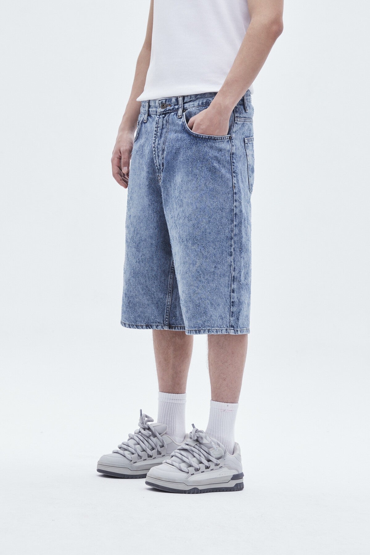 Oversized Denim Bermuda Shorts 40-641