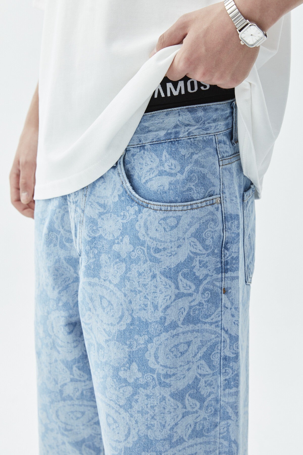 Oversized Denim Bermuda Shorts