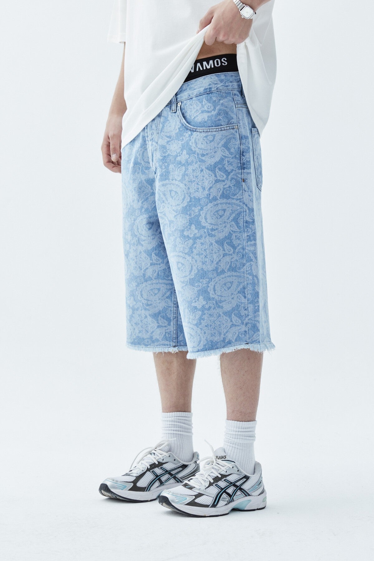 Oversized Denim Bermuda Shorts