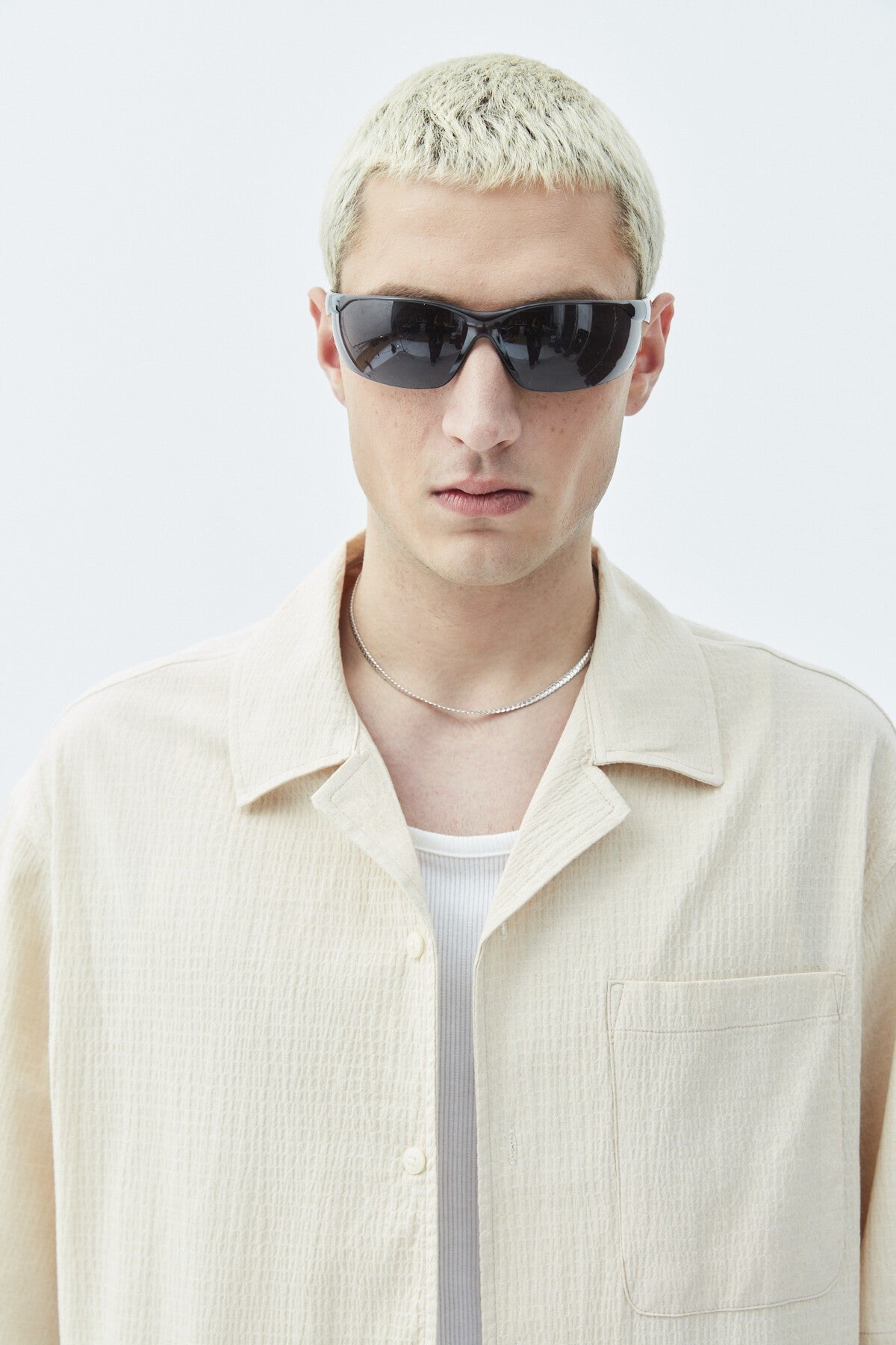 Oversized Short-Sleeve Linen Shirt with Pockets