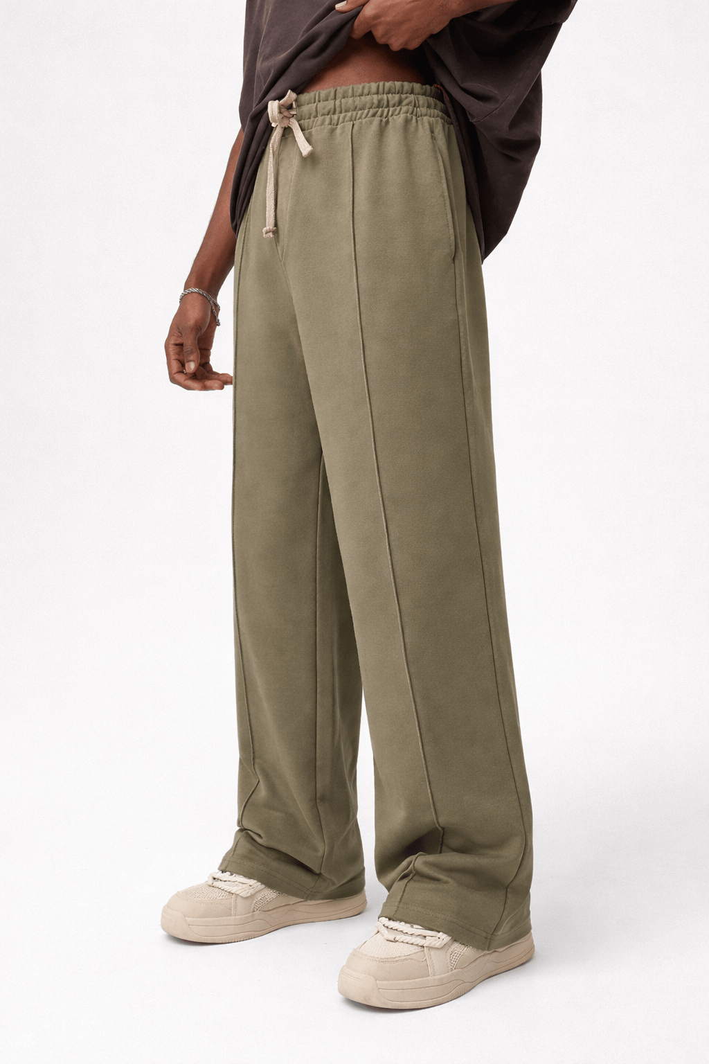 Oversized Sweatpants with Stitching Details