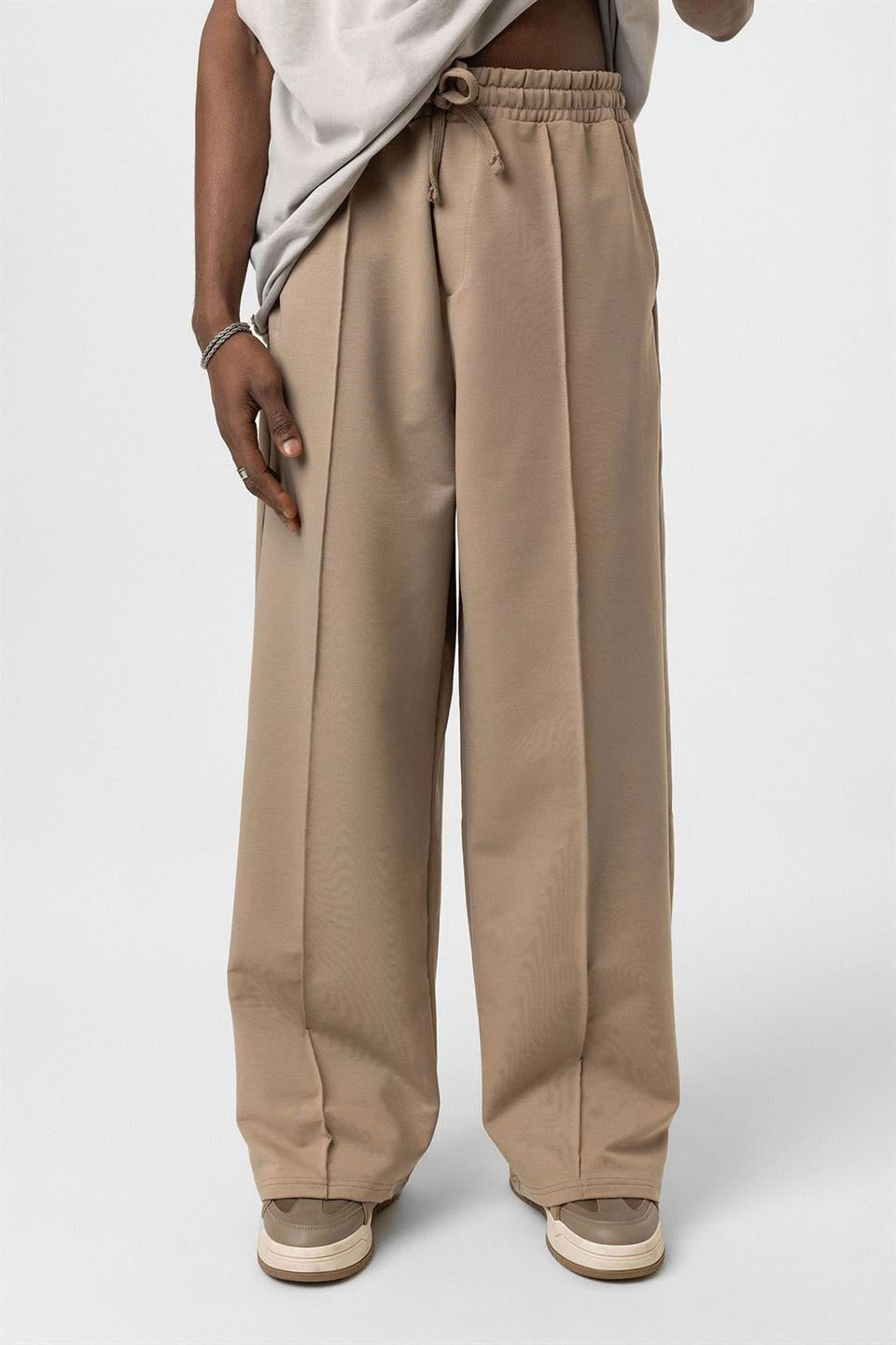 Oversized Sweatpants with Stitching Details