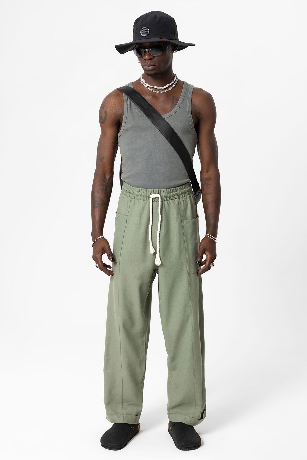 Baggy Linen Pants with Side Pockets