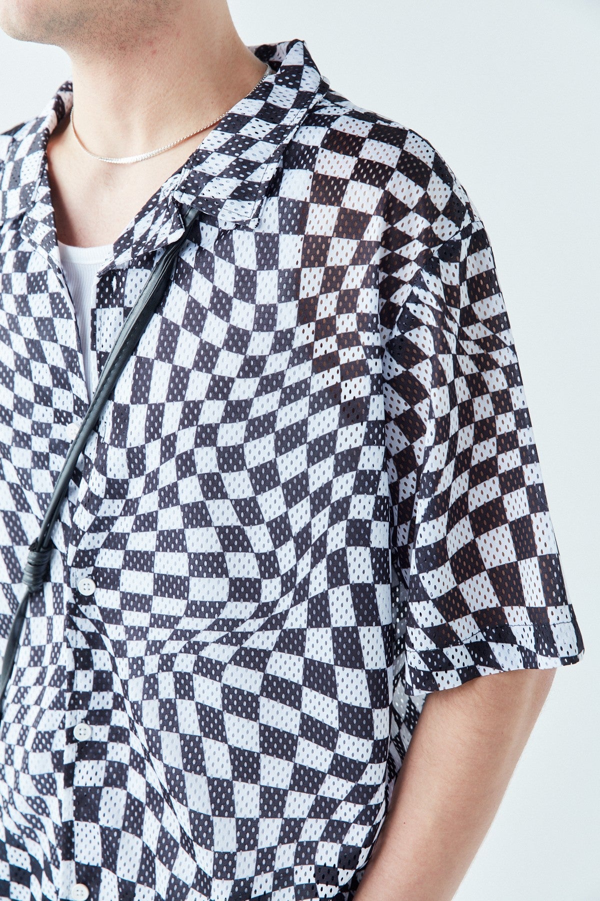 Patterned, Ribbed Oversized Shirt
