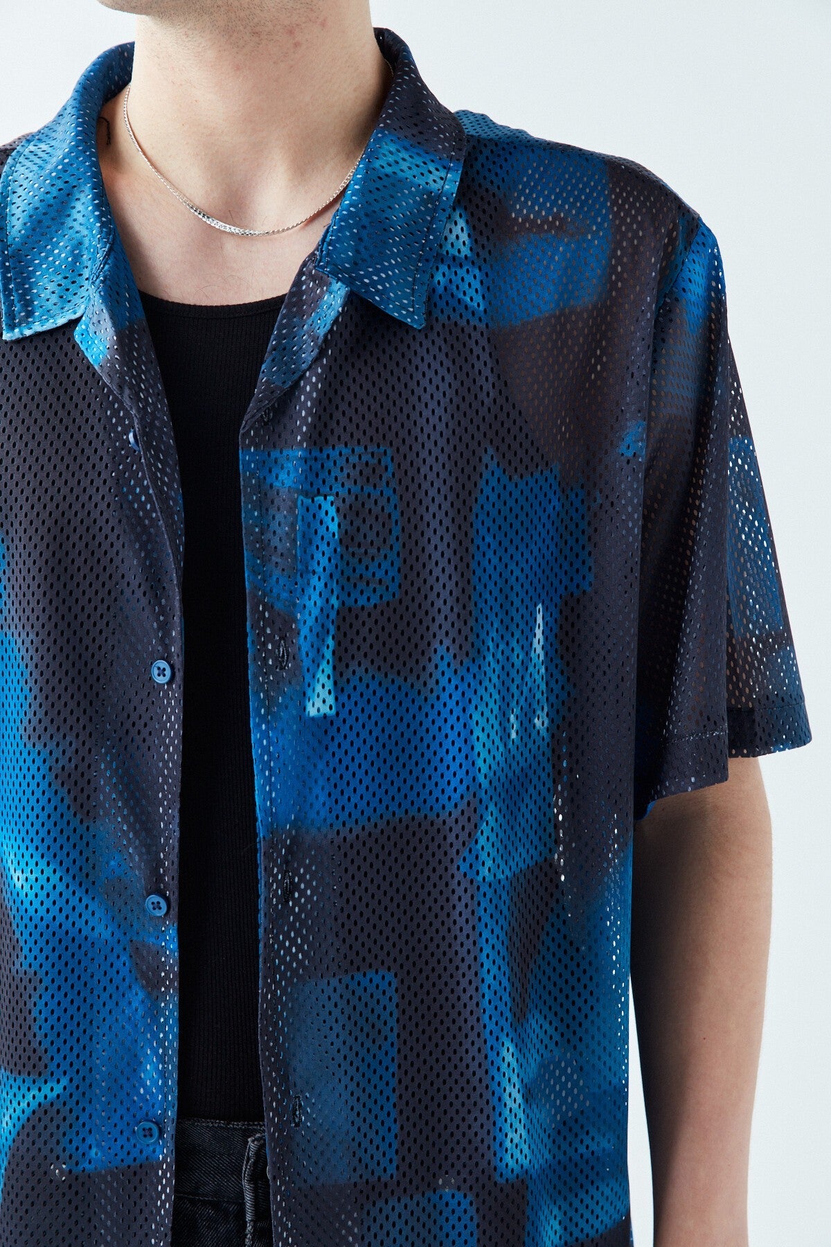 Patterned, Ribbed Oversized Shirt