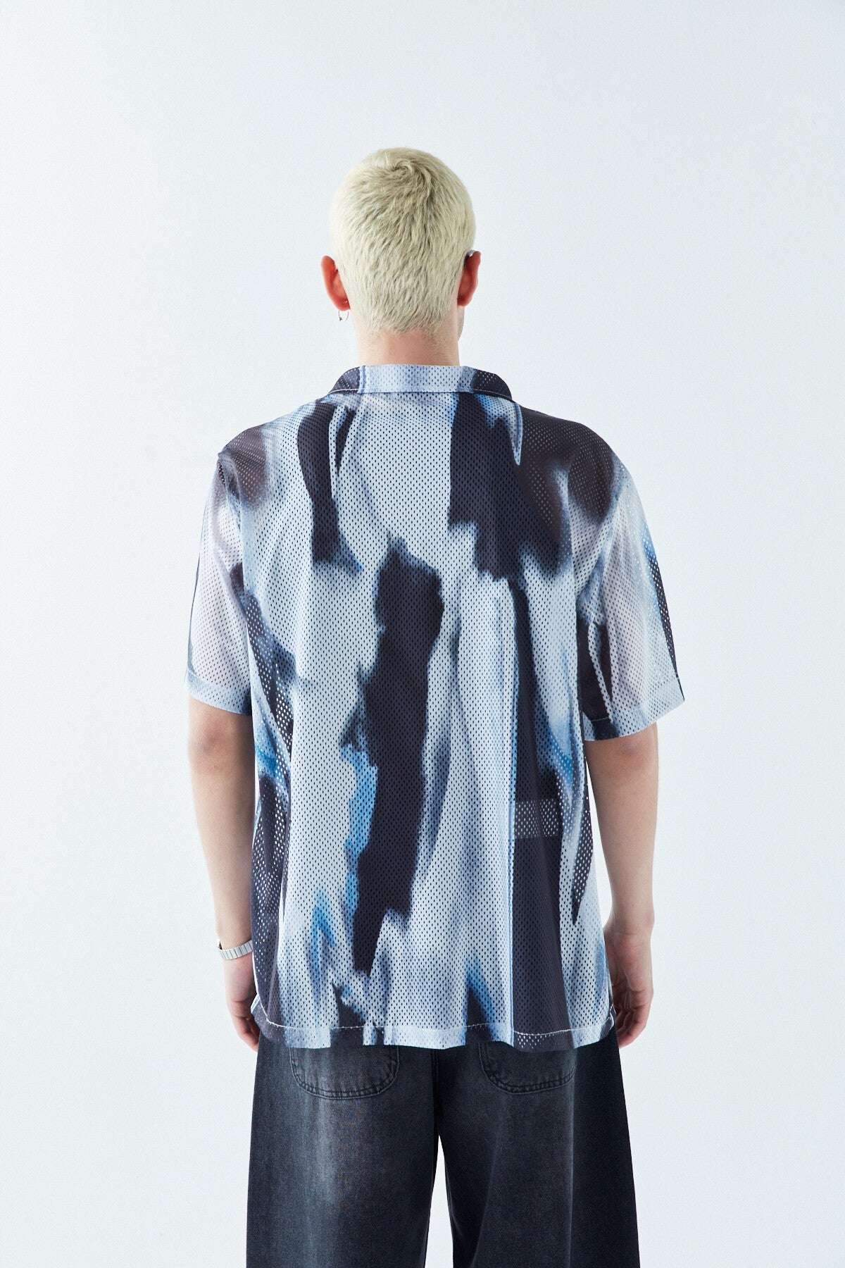 Patterned, Ribbed Oversized Shirt