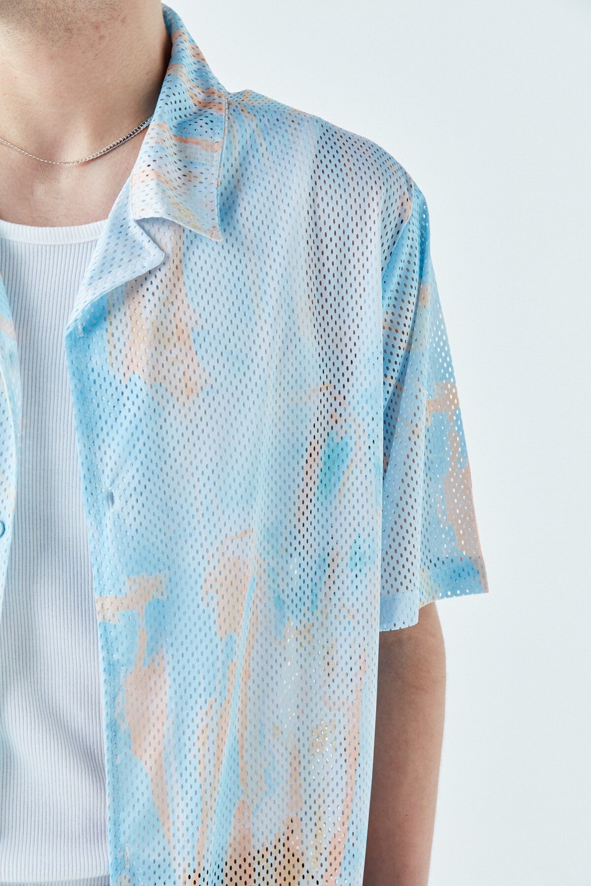 Patterned, Ribbed Oversized Shirt
