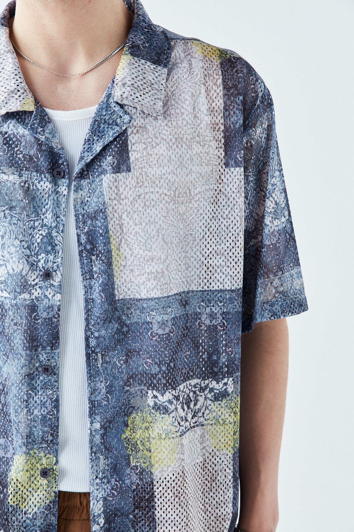 Patterned, Ribbed Oversized Shirt
