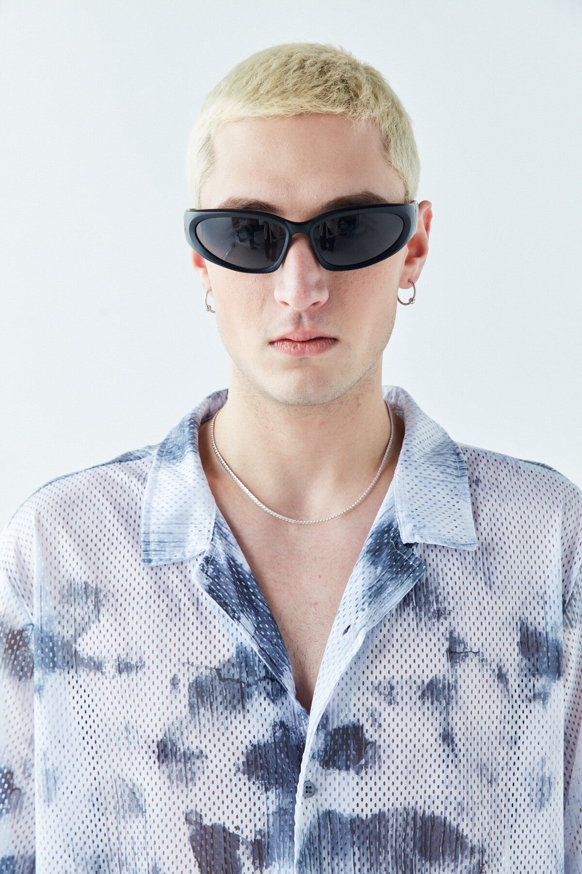 Patterned, Ribbed Oversized Shirt