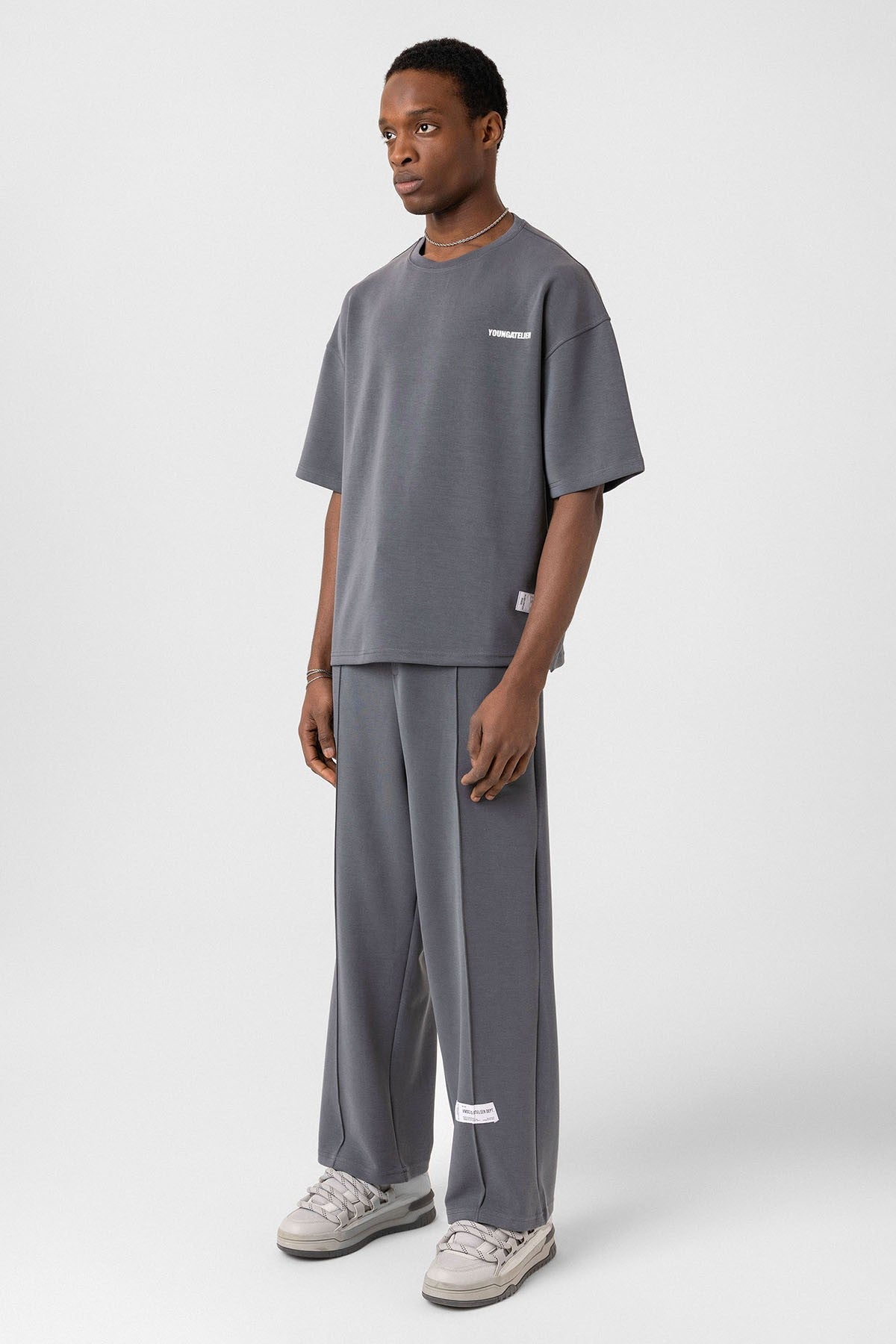 Label: Detailed Oversized Modal Fabric Sweatsuit Set
