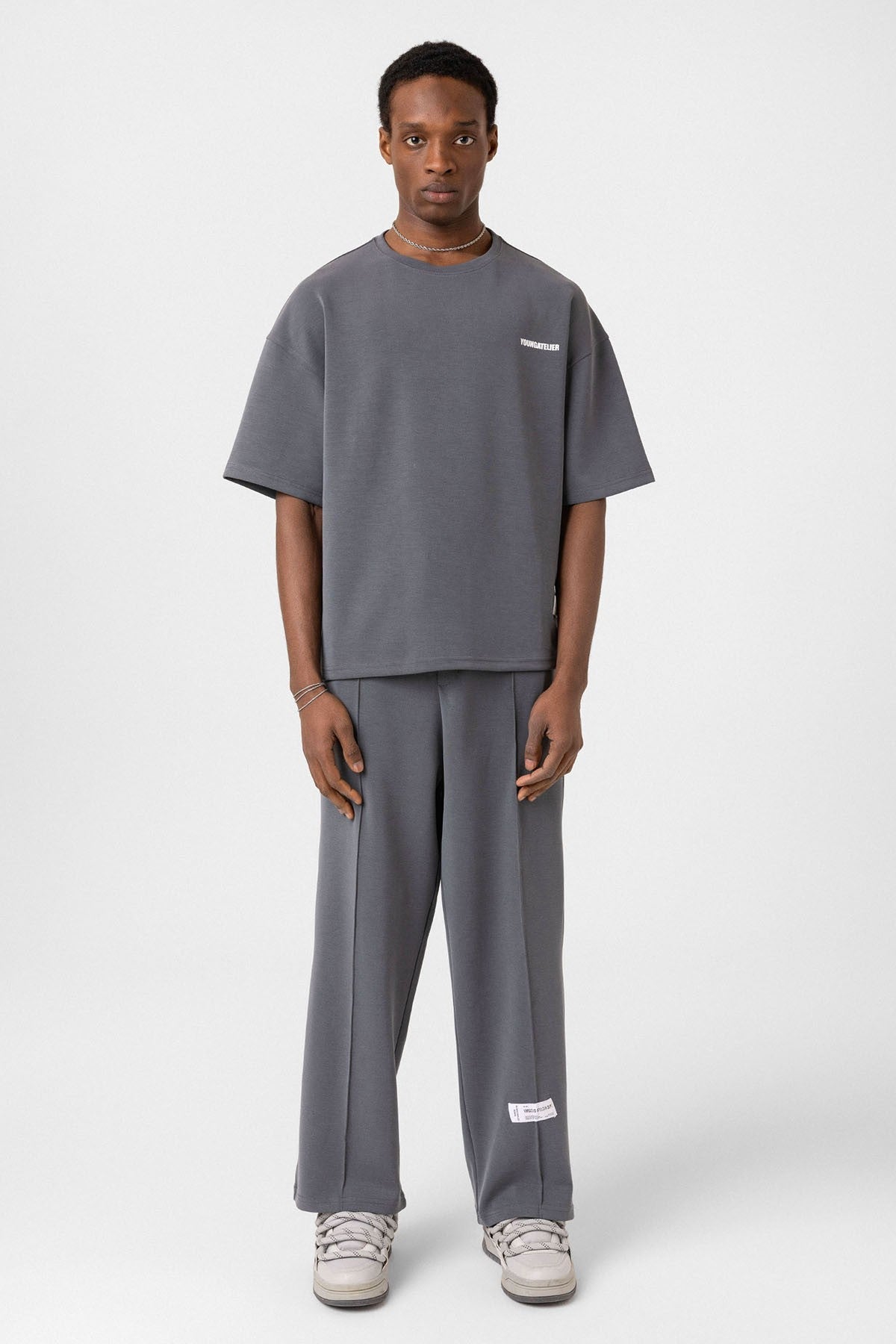 Label: Detailed Oversized Modal Fabric Sweatsuit Set