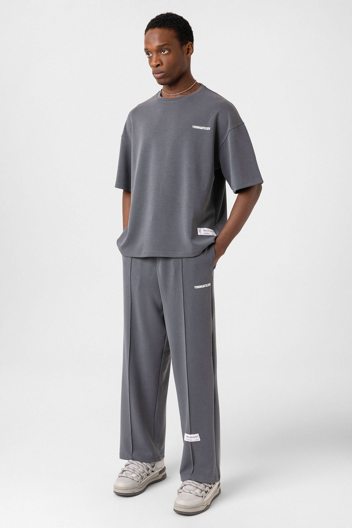 Label: Detailed Oversized Modal Fabric Sweatsuit Set