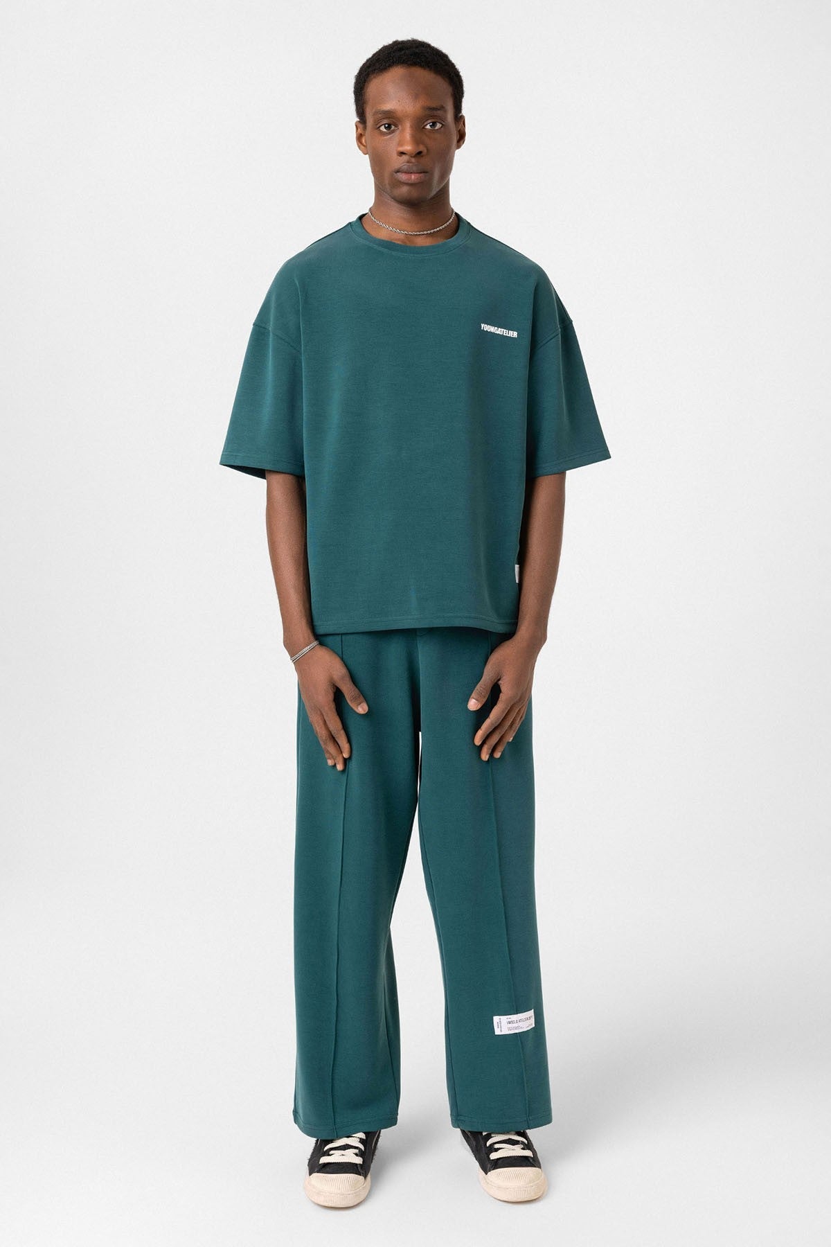 Label: Detailed Oversized Modal Fabric Sweatsuit Set