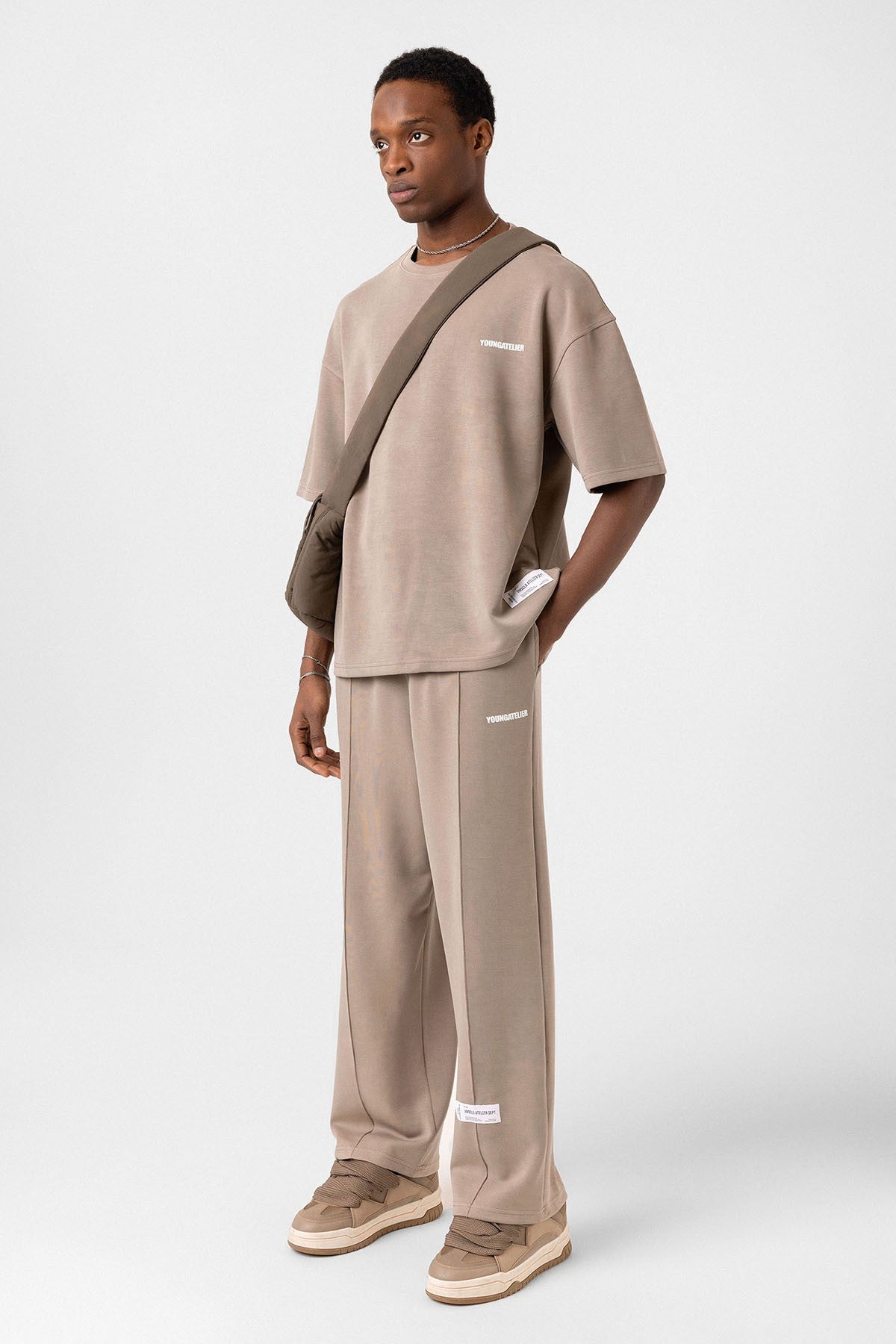 Label: Detailed Oversized Modal Fabric Sweatsuit Set